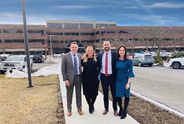 REALTOR leadership team outside of Lamacchia corporate headquarters in Waltham MA